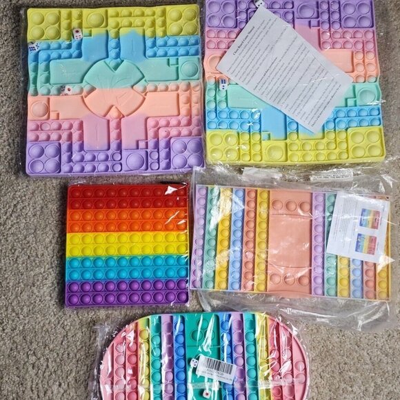 44 Pc Set Kids Fidget Popper Pop-It Toy Push Bubble Sensory Stress Relief - Picture 2 of 5